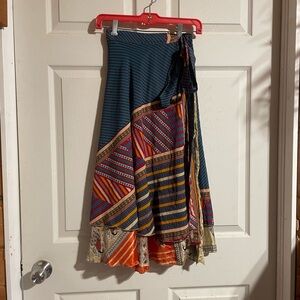 New reversible wrap silk skirt